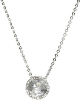 Michael Kors Necklace, Silver tone Cubic Zirconia Pendant (3 3/8 ct. t