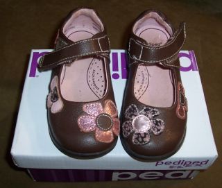 ABIGAIL BROWN/PINK TODDLER GIRL MARY JANE STYLE SHOES SIZE 24 7.5 8