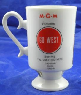 Go West MGM Marx Brothers Groucho Chico Harpo Ceramic Coffee Mug White