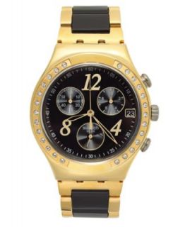 Swatch Watch, Unisex Swiss Chronograph Golden Block Gold PVD Stainless