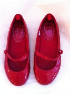 Red Patent Gap Girls Shoes 12 Mary Jane Ballet Flats Holiday