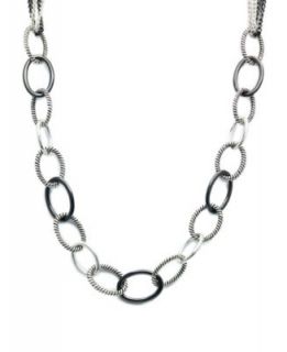 Vince Camuto Necklace, Chocolate Tone Clear Pave Link Necklace