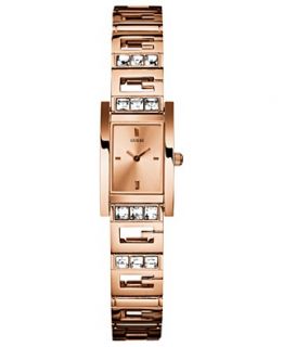 GUESS Watch, Womens Crystal Accent Rose Gold Tone Bracelet 22x19mm