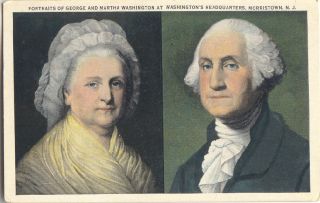 Postcard 119287 Portraits of Martha and George Washington