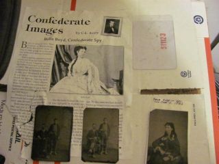 Original Metal Tin Pictures of Belle Boyd The Confederate Spy from The