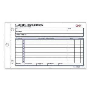 Rediform 1L114 Material Requisition Purchasing Form 50 Sheet s 2 Part
