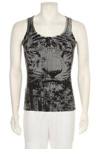 Mens Designer Muscle MMA Tiger Graphic Black With Gray New Fashion