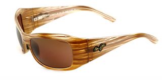 Maui Jim Sunglasses Hibiscus Wood Grain Frame Brown Lens H134 22