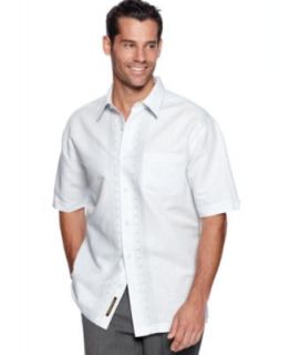 Cubavera, Linen Embroidered Panel Shirt   Mens Casual Shirts