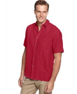 Tasso Elba Shirt, Bevenuto Overlay Silk Blend Shirt   Mens Casual