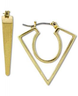 BCBGeneration Earrings, Gold tone Triangle Hoop Earrings