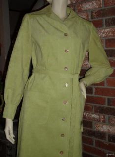 Vintage 70s Vera Maxwell Suede Ultra Soft Dress Trench Coat s w