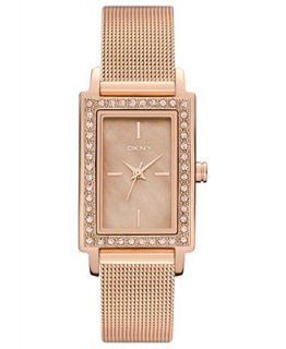 DKNY Watch, Womens Rose Gold Ion Plated Stainless Steel Mesh Bracelet