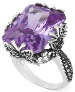 Cubic Zirconia (31 1/2 ct. t.w.) Marcasite and Crystal Butterfly Ring