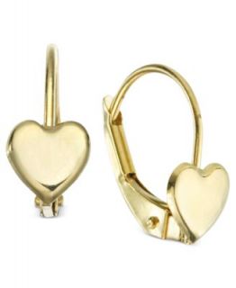 Childrens 14k Gold Earrings, Heart Hoop   Earrings   Jewelry