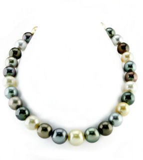 12 14mm South Sea Multicolor Pearl Necklace AAAA Quality