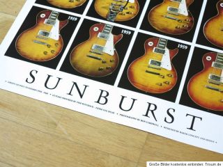 Sunburst Gibson Les Paul Standards Poster  1958 60 Guitars  Vintage