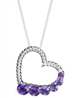 Sterling Silver Necklace, Amethyst Heart Pendant (1 1/5 ct. t.w.)