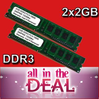 4GB 2x2GB DDR3 1333 MHz PC3 10600 Low Density Desktop R