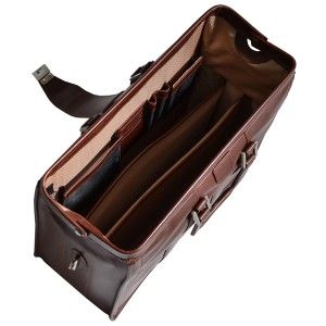 McKlein Morgan 17 Litigator Leather Laptop Briefcase Brown V Series