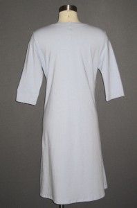 Eileen Fisher India Sky Organic Cotton Stretch Jersey V Neck Dress