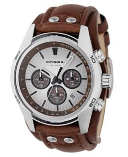 Fossil Watch, Mens Decker Brown Leather Strap CH2565