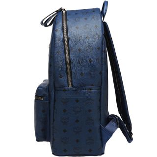MCM Stark Backpack Visetos Authentic New Large Navy MMK2AVE02VY