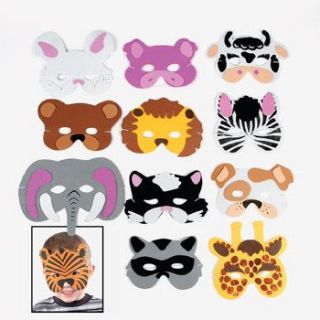 12 Kids Zoo Safari Masks Animal Costume Party Favors