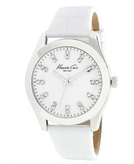 Kenneth Cole New York Watch, Womens White Croc Leather Strap 39mm
