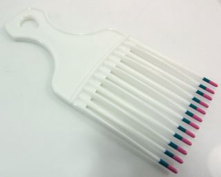 Mebco Large Lift Hair PIK Pick Comb Detangle White Pink Tips