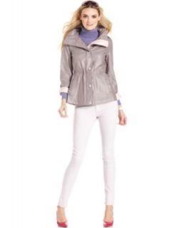 Jessica Simpson Coat, Hooded Belted Piped Trench   Womens Coats   