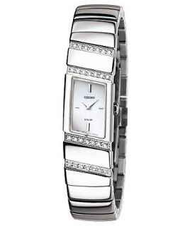 Seiko Watch, Womens Solar Stainless Steel Bracelet 16mm SUP167   All