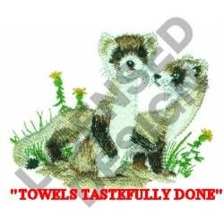 Baby Meerkats Wildlife 2 Embroidered Hand Towels by Susan