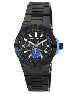 Vince Camuto Watch, Mens Black Tone Stainless Steel Adjustable