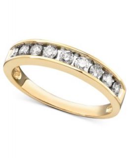 Diamond Ring, 14k Gold Diamond Three Row (1 ct. t.w.)   Rings