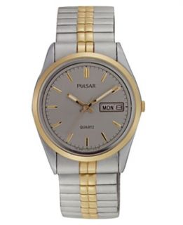 Pulsar Watch, Mens Gray Stainless Steel Bracelet PXF110