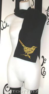 Black Gold Mehndi Henna Indian Swallow Fleece Scarf