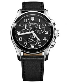 Victorinox Swiss Army Watch, Mens Chronograph Black Leather Strap