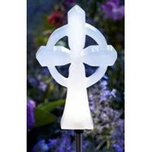 Moonrays LED Memorial Cross Solar Stake Light 91243 White Cemetary