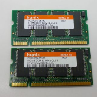 New 1GB 2x512MB PC2700 DDR333 333MHz 200pin DDR1 SODIMM Laptop RAM