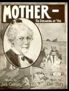 Mother IM Dreaming of You 1918 Sheet Music WWI