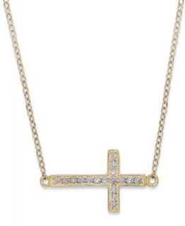 Studio Silver 18k Gold Over Sterling Silver Necklace, Cubic Zirconia