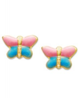 Childrens 14k Gold Earrings, Butterfly   Earrings   Jewelry & Watches