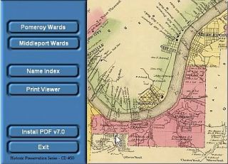 Ward Maps of Pomeroy Middleport Meigs Co Oh 1877
