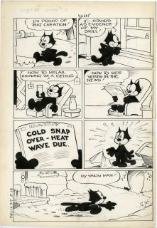 OTTO MESSMER   FELIX THE CAT #7 (1949) PAGE 12 ORIGINAL ART WORRIED