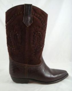 Vintage Womens Seychelles Mexican Suede Reptile Leather Western Boots