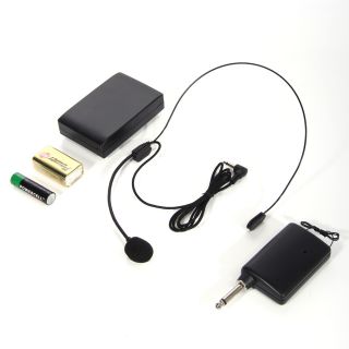Wireless Headset Microphone System Mic FM Transmitter Receiver