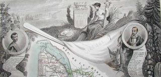 1856 Levasseur Illustrated Atlas of France Vignettes