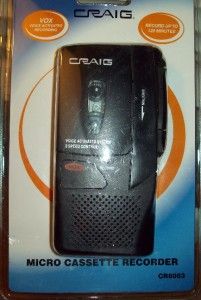 Craig Vox Voice Activated Micro Cassette Recorder 120 Minutes New in