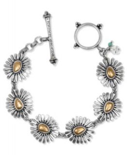 Lucky Brand Bracelet, Silver Tone Thai Flower   Fashion Jewelry